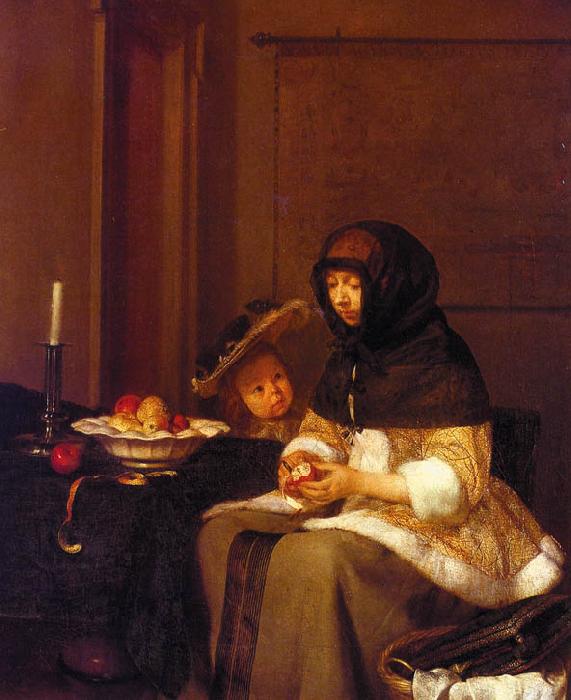 Gerard Ter Borch Woman Peeling Apples oil painting picture